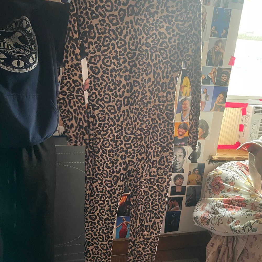 Party City Brown and Black Jumpsuit with Leopard Print